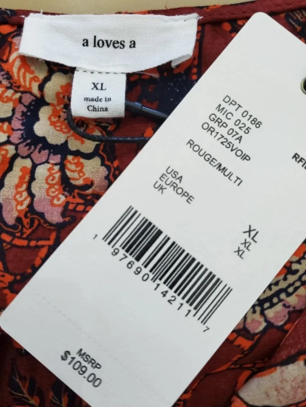 A Loves A Boho Victorian Ruffle Neck Platter Collar Floral Blouse Size XL - Picture 6 of 16